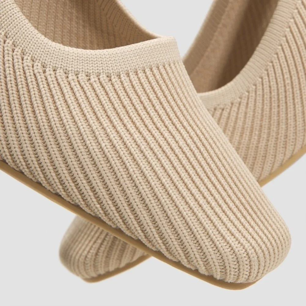 VIVAIA Knit Pumps Block Heel‎ Comfortable Classic Shoes size EU/35 US/5